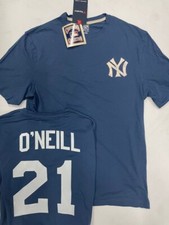 PAUL ONEILL COOPERSTOWN YANKEES MENS NAME NUMBER SHIRT JERSEY  SEWN LOGO
