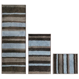 Mdesign Striped Microfiber Polyester Spa Rugs For Bathroom Vanity Tub Shower 841247144399 Ebay