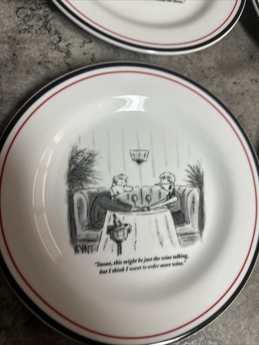 The New Yorker Cheese Plates Set of 6 Original Box 2003 Restoration Hardware 8in - Picture 5 of 8