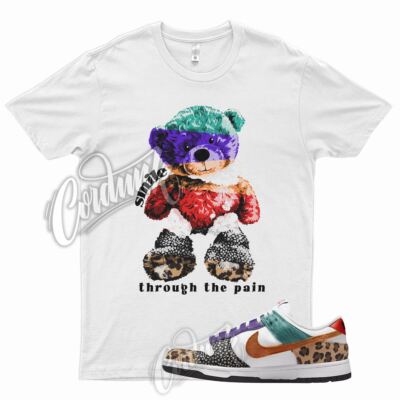 SMILE T Shirt for N Dunk Low WMNS Patchwork Multicolor Safari Cheetah Leopard