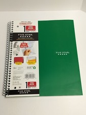 Five Star Spiral Notebook, 1 Subject, Wide Ruled Paper, 10-1/2" X 8", 100 Sheets