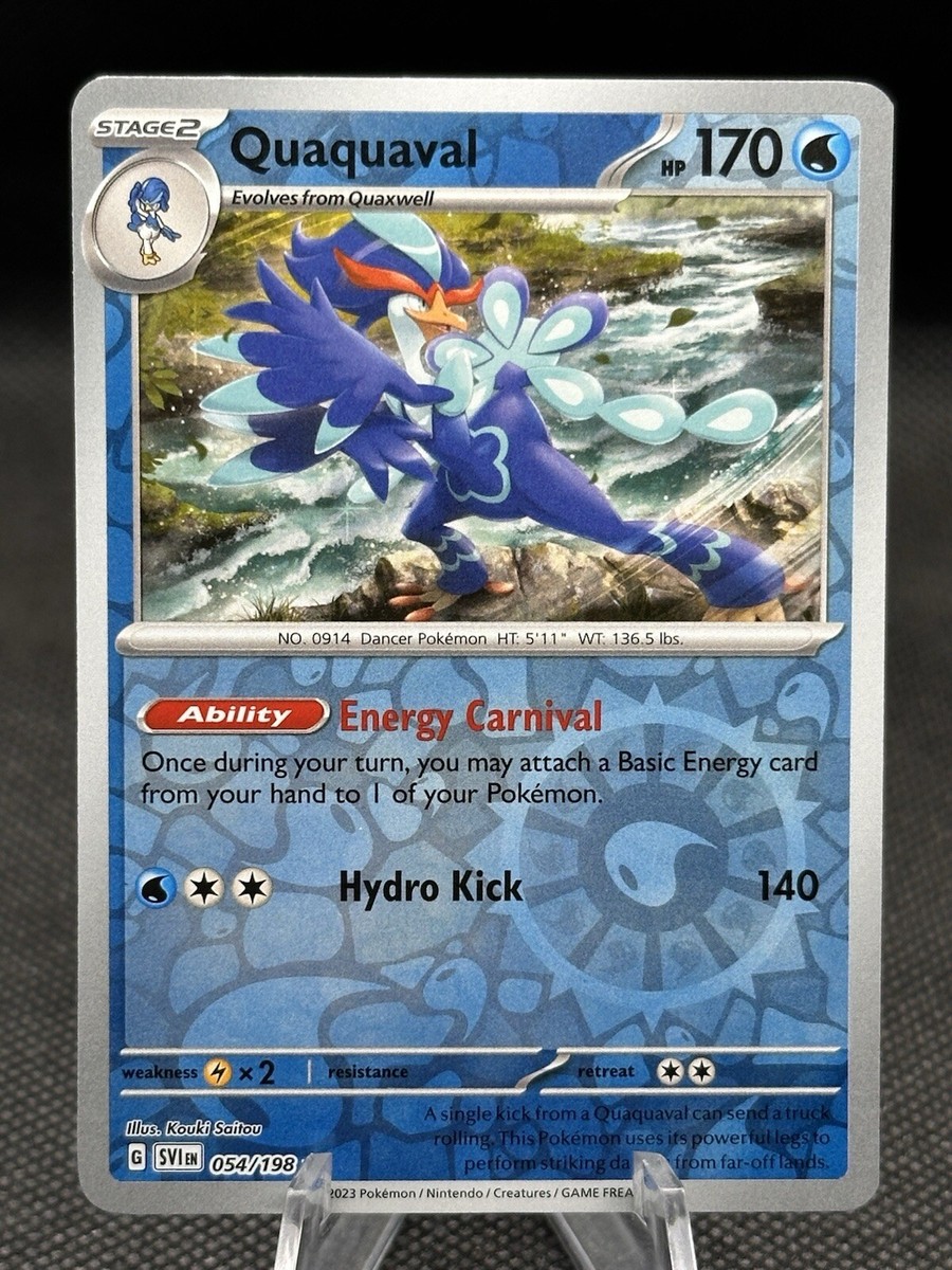 reverse pokemon card Pokemon TCG - Quaquaval Reverse Holo Rare - 054/198 - Scarlet & Violet Base