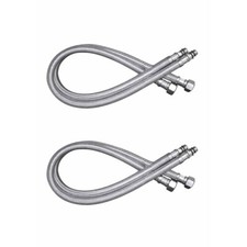 Bathroom Faucet Supply Line Stainless 10mm Male 3/8" Female Pack of 2