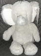 Carters 11" Gray Stuffed Animal Plush Elephant Lovey Toy Ribbed Corduroy Ears