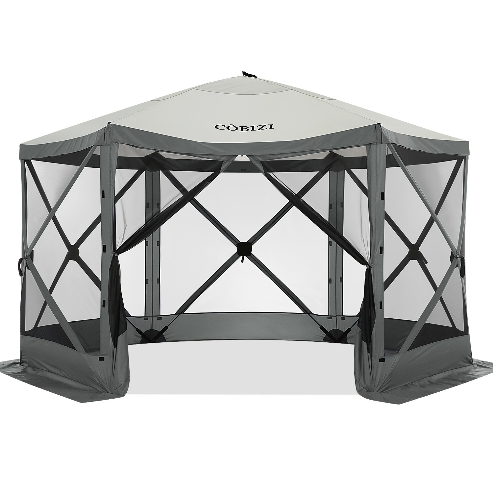 COBIZI 12x12 Pop Up Gazebo Hub Tent Instant Screen House with Mosquito Netting
