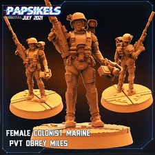 Human Female Space Marine Obrey Miles Papsikels Miniature AvP Aliens