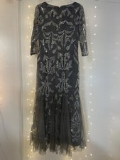 JJs House Formal, Wedding, Mother of the Bride Floor Length Chiffon Sequin Sz 12