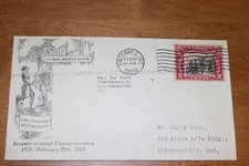 651 First Ioor FDC, addressed to Harry Ioor, Feb. 35, 1929 Vincennes, Indiana,