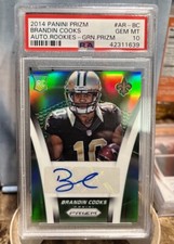 2014 Prizm #AR-BC Brandin Cooks Auto 15/30 Rookies Green Prizm Psa 10 RARE POP 4