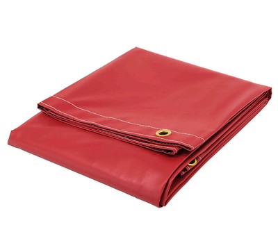 8' x 10' Heavy Duty Red 18oz Vinyl Utility Tarp Waterproof, Multipurpose, Car...