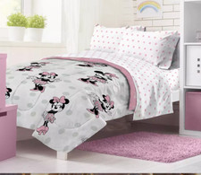 Minnie Mouse Dots 4-Piece TWIN SIZE Comforter  Sheet Set - Includes Sheet Set