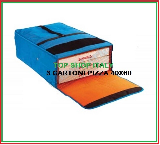 BORSA TERMICA PER 3 CARTONI PIZZA 40x60 PROFESSIONALE TRASPORTO GIMETAL 10 2023