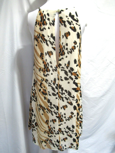 Forever 21 ärmelloses Etuikleid Animalprint Gr. Small elfenbein schwarz braun - Bild 4 von 5