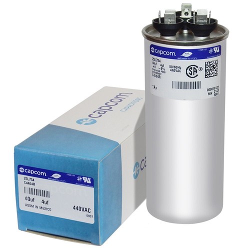 40+4 uf MFD x 440 VAC sostituisce GE GENTEQ rotondo doppio condensatore 25L754 C4404R - Foto 1 di 5