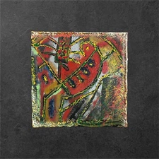 Abstract Painting Italian Artist Signed Titled On Verso Acrylic & Foam On Canvas