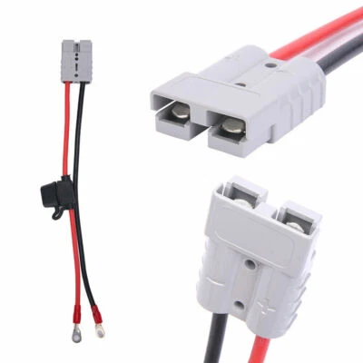 QNGENET 50A For Anderson Plug To Lug M8 Terminal Battery Charging Connector Cable New