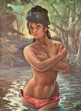 Nymph by JH Lynch Tretchikoff Era - Vintage Kitsch Art Print - Size A2