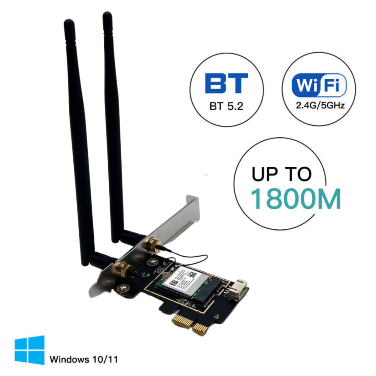 WiFi 6 PCI-E WiFi Card AX1800 MT7921 802.11ax Dual Band Wifi
