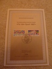 Ersttagsblatt 3/1987 "F&uuml;r den Sport 1987" Deutsche Bundespost Berlin