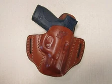 Fits S&W M&P Shield 9& 40 cal. pancake holster formed BROWN leather Right hand