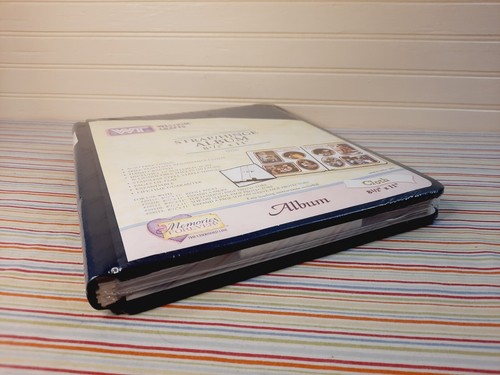 Westrim Crafts 8.5" x 11" Strap Hinge Photo Album Cloth Navy Blue Expandable New - Picture 2 of 9