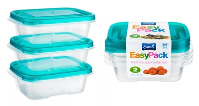 6 x Kunststoff Frischhaltedosen Set Box mit Deckel Wiederverwendbar Zum Mitnehmen 270ml