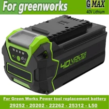 40V 6.0Ah For Greenworks G-MAX Lithium Battery 29472 29462 29252 20202 40 Volt