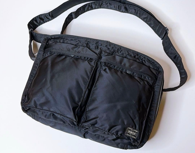 #ad PORTER Tanker YOSHIDA Shoulder Bag XL Size Double Layer Large Capacity Black $225.00