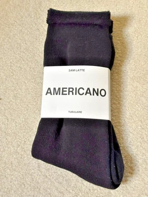 NWT 3AM Latte Tubulaire Socks Americano (Black) Large New Pair - Image 1 of 3