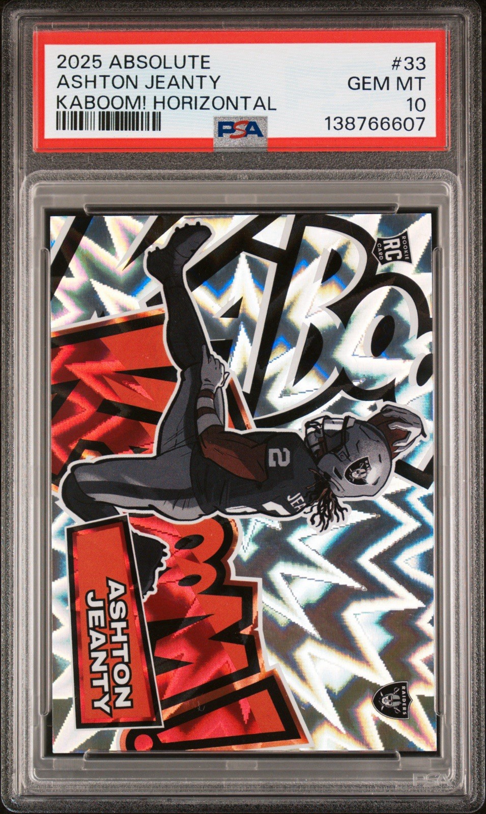 2025 Panini Absolute - Kaboom! Horizontal Ashton Jeanty #33 (RC) PSA 10 Gem MT