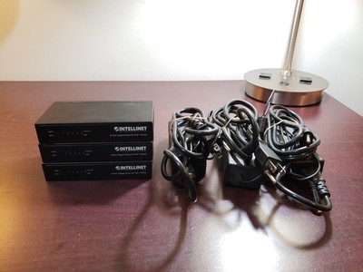 Lot of 3 Intellinet 5-Port Gigabit Ethernet PoE+ Switch 60W Unmanaged 561228
