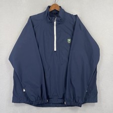 Zero Restriction Windbreaker Jacket Mens L Blue 1/4 Zip Tour Series Spring Lake