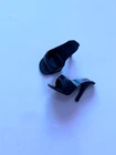 VINTAGE BARBIE BLACK OPEN TOE SHOES JAPAN  FROM 1960'S