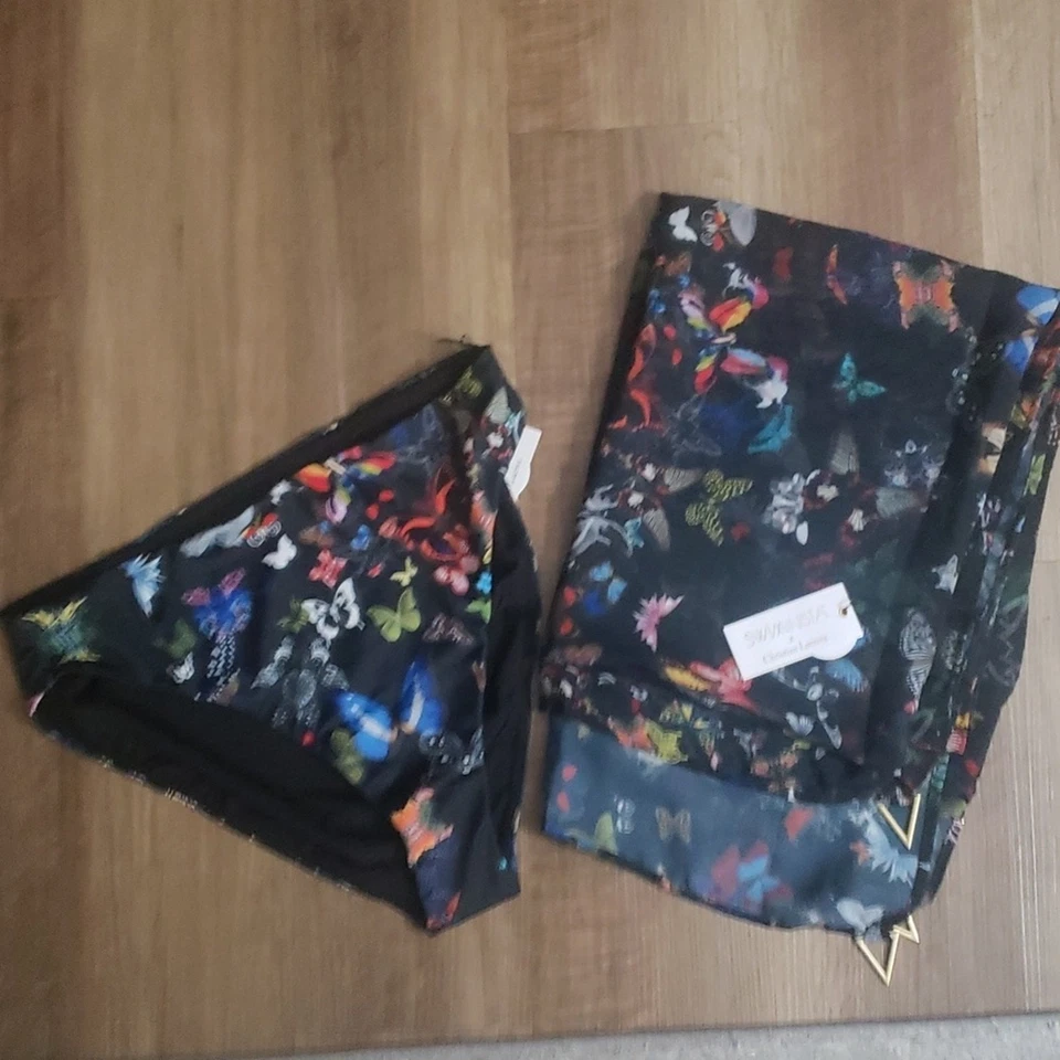 Christian Lacroix Negro Mariposa Desfile Estampado Bikini Parte Inferior/Pareo Foto 2 de 4