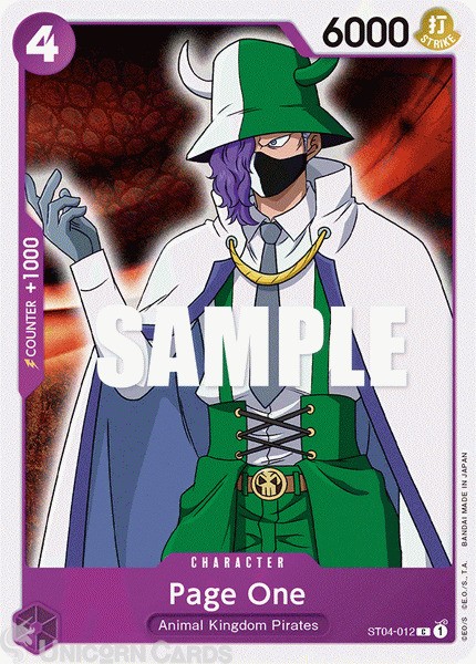 ST04-012 Page One : Common One Piece TCG Card : ST04: Starter Deck: Animal Kingd