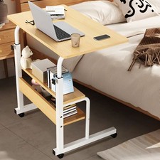 Height Adjustable Small PC Computer Desk Mobile Overbed Table Laptop Stand Shelf