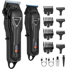 Hair Clippers for Men Professional Cordless Clipper and Trimmer Set Clippers ...