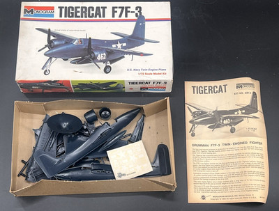 Vintage 1966 Monogram F7F-3 Tigercat Model Kit #6813 1:72 Scale Unbuilt