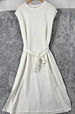 NWT Spanx AirEssentials White Sleeveless Tank Dress 1X Athleisure Minimal Belted