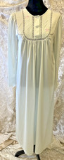 Vintage Shadowline Blue Brushed Nylon Nightgown Sz S Cottagecore Grannycore USA