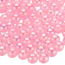 200pcs Acrylic Round Beads AB Colors 10mm Loose Craft Beads Light Pink AB