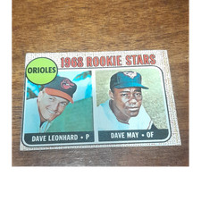 Topps 1968 Dave Leonhard Dave May Orioles MLB #56 Rookie Base Set Card. rookie card picture