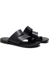 New FREE PEOPLE ‘Abilene’ Toe Loop Leather Sandal (US 7.5) $88 washed black