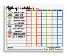 Responsibility Chart for Kids Ages 3, 4, 5, and 6  My Responsibility Weekly ...