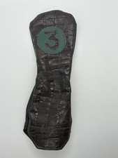Winston Collection Faux Gator Two-Tone Black Brown Fairway Leather Headcover
