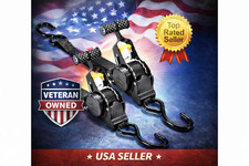 Retractable Ratchet Straps 2 Pack   Heavy Duty 1500LB Cargo Tie Downs