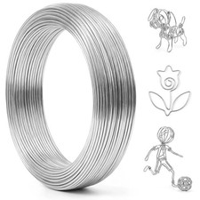 1mm 33 Feet Aluminum Craft Wire, Bendable Armature Wire, Mental Silver Bendable