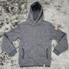Quiksilver Jacket Youth Medium Heather Gray Hooded Fleece Full-Zip Hoodie Kids