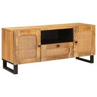 Tv-Schrank Massivholz Mango 105X33X46 Cm Mit Stauraum Braun