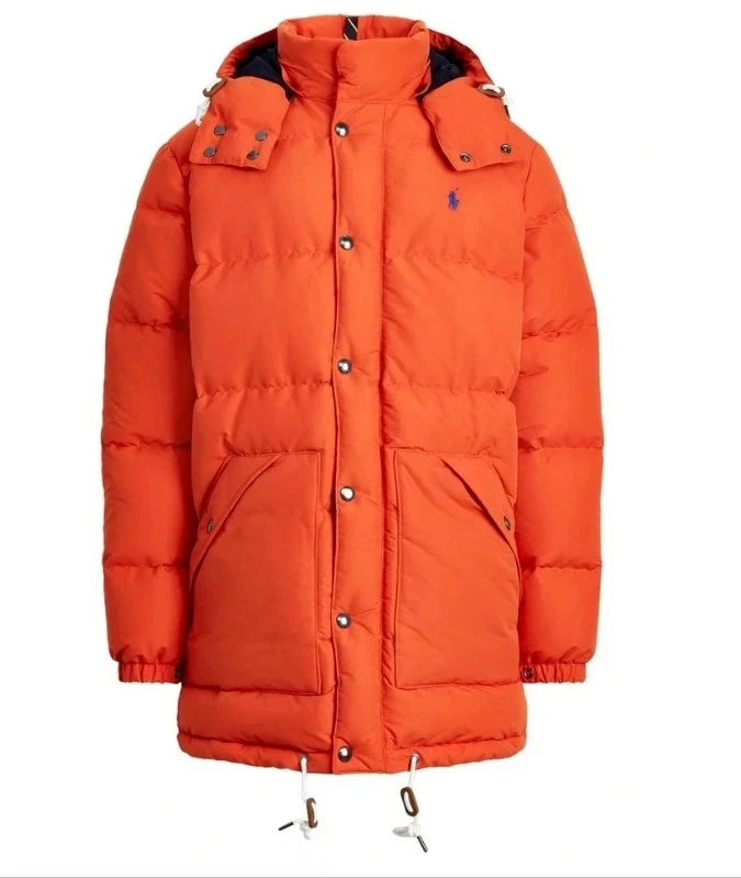 POLO RALPH LAUREN PARKA JACKET PUFFER -M- BOULDER COAT QUILTED HOODIE DOWN -PONY - Image 2 of 4